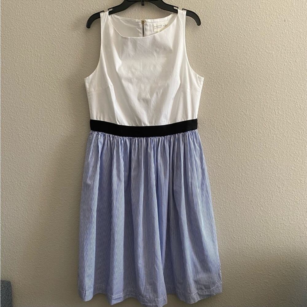 Kate Spade Broome Street Pinstripe blue & white dress. Sz 8 $229 - Picture 6 of 15